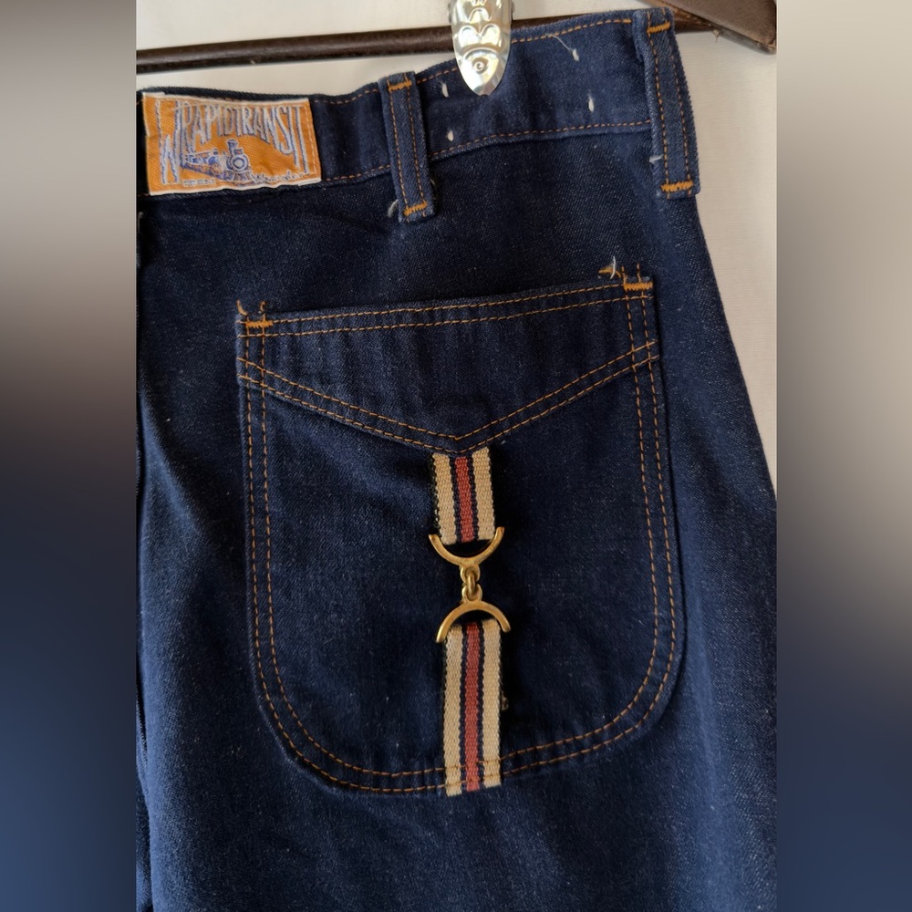 VTG 70s Wrangler “Wrapid Transit” Jeans – Rare Pocket Detail – 32 Waist